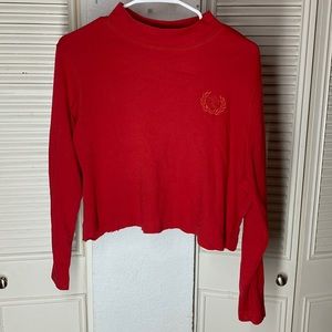 2 set: red and purple collard long sleeve